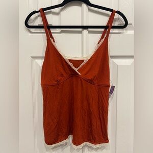 New! Adore Me lace camisole rust color size large